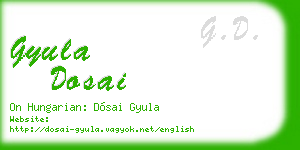 gyula dosai business card