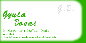 gyula dosai business card